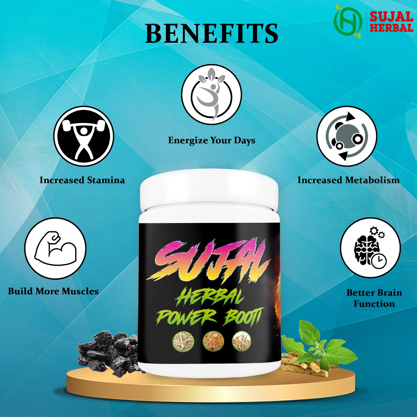 Sujal Herbal Power Booti – Herbal Energy, Detox & Immunity Booster (250g)