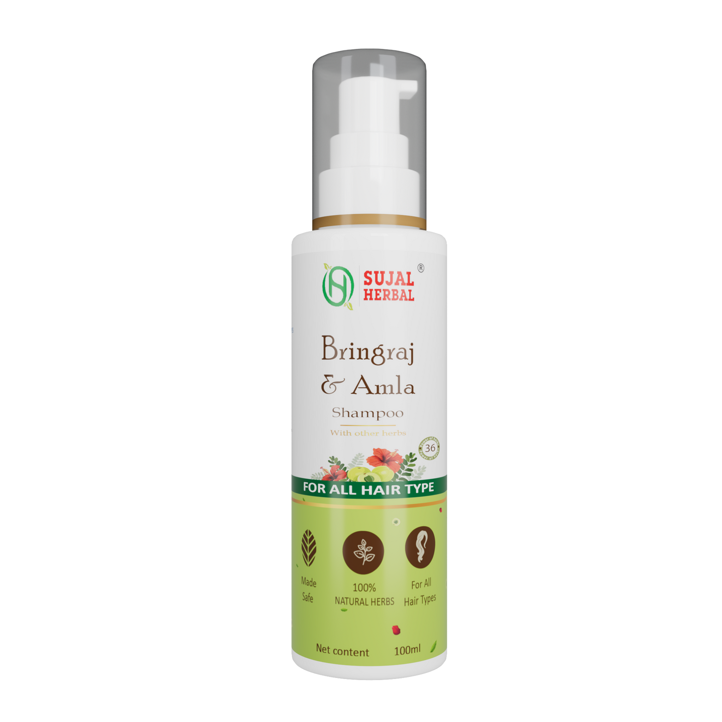 Sujal Herbal Bhringraj & Amla Shampoo – For Hair Fall Control, Dandruff & Natural Shine (200ml)