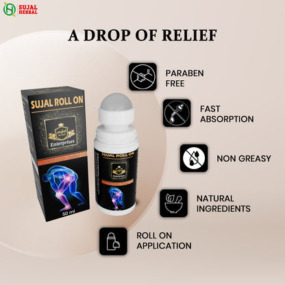 Sujal Roll-On Pain Relief Oil 50ml | Herbal Support for Muscle & Joint Comfort