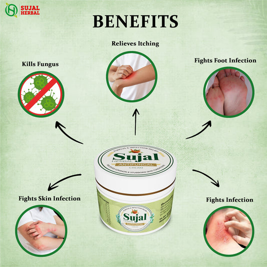 Sujal Herbal Antifungal Combo | Herbal Cream 30g + Oil 30ml for Itching & Fungal Skin Care