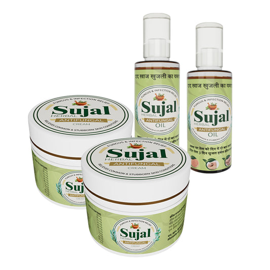Sujal Herbal Antifungal Mega Combo | 2 Cream + 2 Oil + 1 Soap
