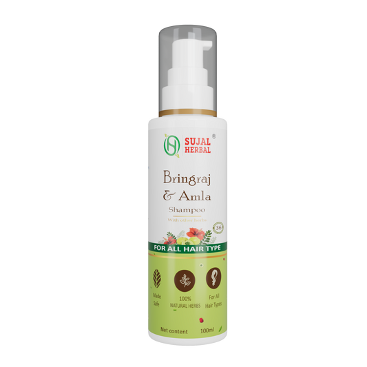 Sujal Herbal Bhringraj & Amla Shampoo – For Hair Fall Control, Dandruff & Natural Shine (200ml)