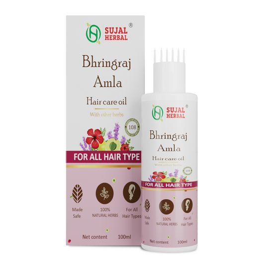 Sujal Herbal Bhringraj & Amla Hair Oil – For Hair Growth, Strong Roots & Natural Shine (100ml)