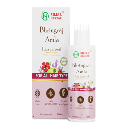 Sujal Herbal Bhringraj & Amla Hair Oil – For Hair Growth, Strong Roots & Natural Shine (100ml)