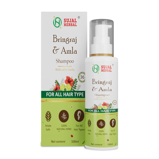 Sujal Herbal Bhringraj & Amla Shampoo – For Hair Fall Control, Dandruff & Natural Shine (200ml)